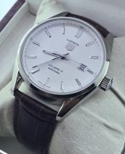 Tag Heuer Carrera Calibre 5 Date Leather Strap White