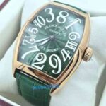 Franck Muller Crazy Hours Green Leather Strap Swiss Automatic Watch