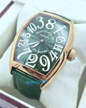 Franck Muller Crazy Hours Green Leather Strap Swiss Automatic Watch