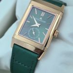 Jaeger Le Coultre Grande Reverso London Flagship Rose Gold Green Watch