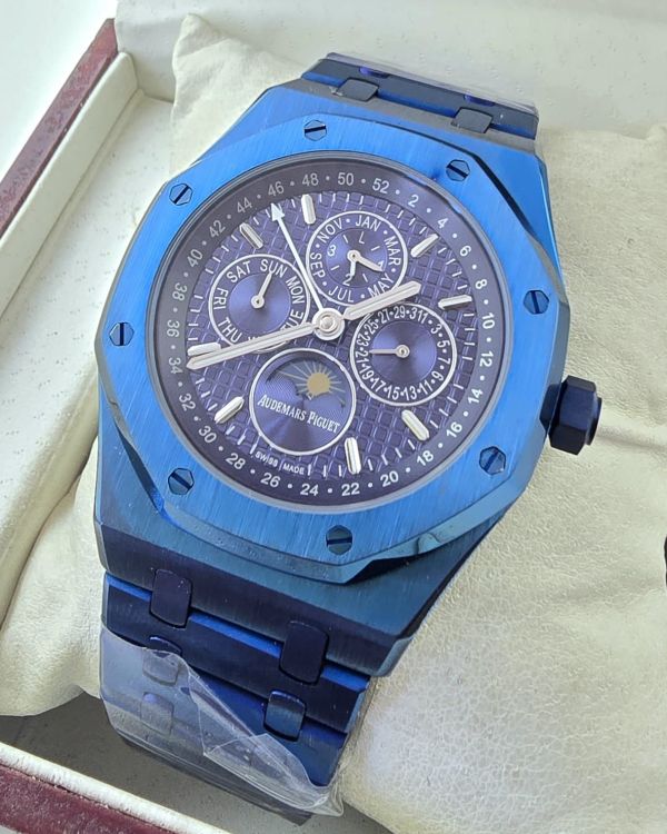 Audemars Piguet Royal Oak Perpetual Calendar Blue Swiss Automatic Watch