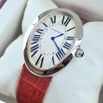 Cartier Baignoire Red Strap Ladies Watch