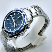 Omega Seamaster Planet Ocean Blue Dial 007 Steel Bracelet Watch - Image 4