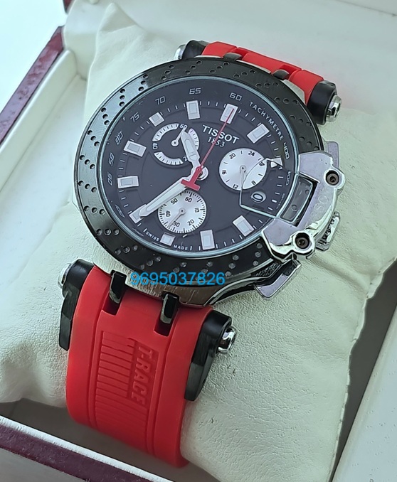 Tissot T-Race Chronograph Red Rubber Strap Watch
