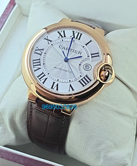 Cartier Calibre De Diver Rose Gold Black Rubber Strap Watch