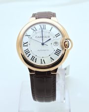 Cartier Ballon Bleu De Mens Rose Gold Leather Strap Swiss Automatic Watch - Image 3