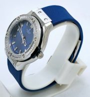 Hublot Classic Fusion Steel Diamond Blue Rubber Strap Ladies Watch - Image 4