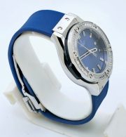 Hublot Classic Fusion Steel Diamond Blue Rubber Strap Ladies Watch - Image 5