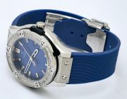 Hublot Classic Fusion Steel Diamond Blue Rubber Strap Ladies Watch - Image 6