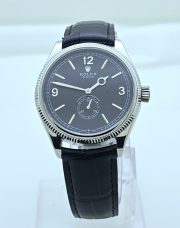 Rolex Cellini Black Leather Strap Swiss Automatic Watch - Image 3