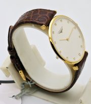 Longines La Grande Classique Ultra Slim Diamond Mark Gold Leather Strap Watch - Image 5