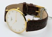 Longines La Grande Classique Ultra Slim Diamond Mark Gold Leather Strap Watch - Image 6