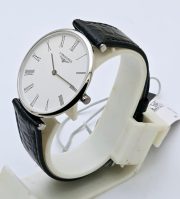 Longines La Grande Classique Ultra Slim Roman Mark Steel Leather Strap Watch - Image 4