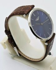 Longines La Grande Classique Ultra Slim Stick Mark Blue Steel Leather Strap Watch - Image 5