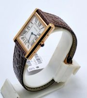 Cartier Tank Solo Rose Gold Leather Strap Watch - Image 4