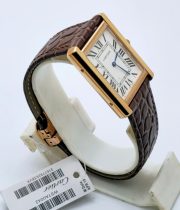 Cartier Tank Solo Rose Gold Leather Strap Watch - Image 5