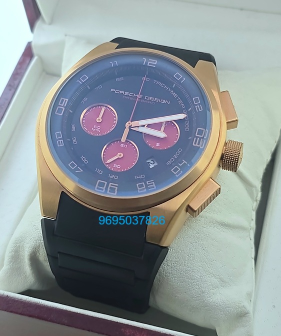 Porsche Design Chronograph Black Rubber Strap Watch