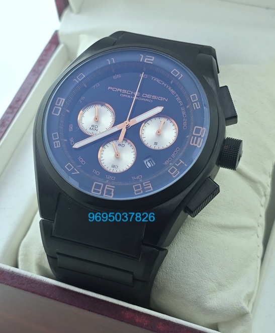 Porsche Design Chronograph Black Rubber Strap Watch - C