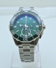 Tag Heuer Aquaracer Calibre 5 Chronograph Green Steel Watch - Image 3