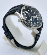 Omega Seamaster 50th Anniversary Steel Black Rubber Strap Swiss Automatic Watch - Image 5