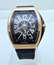 Franck Muller Vanguard Yachting Rose Gold Black Leather Strap Swiss ETA Automatic Watch - Image 3