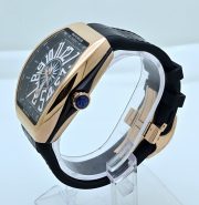 Franck Muller Vanguard Yachting Rose Gold Black Leather Strap Swiss ETA Automatic Watch - Image 4