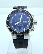 Oris Aquis Chronograph Depth Gauge Black Rubber Strap Watch - Image 3