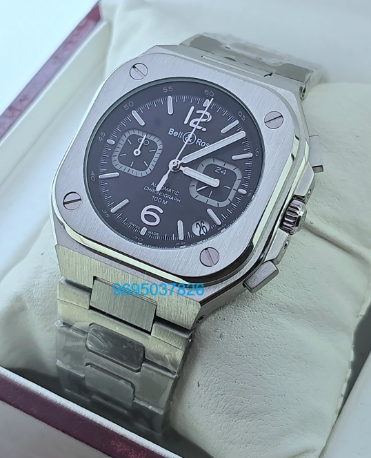 Top Quality BR05 Black Steel First Copy Replica Watches IN