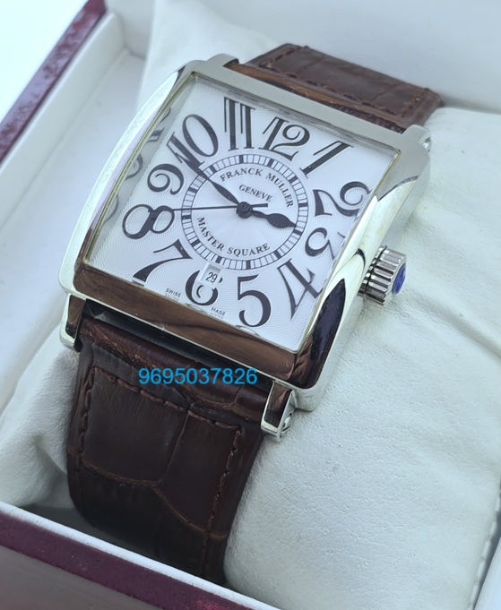Franck Muller Square Master 2 Leather Strap Watch