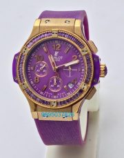Hublot Big Bang Purple Rubber Strap Ladies Watch