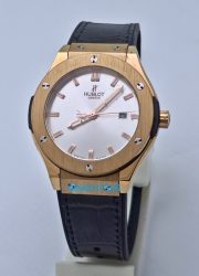 Hublot Classic Fusion White Dial Black Rubber Strap Ladies Watch