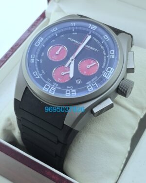 Porsche Design Chronograph Black Rubber Strap Watch - B