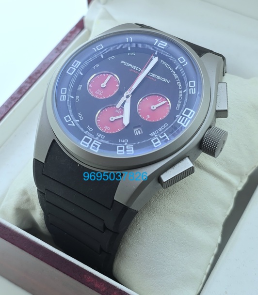 Porsche Design Chronograph Black Rubber Strap Watch - B
