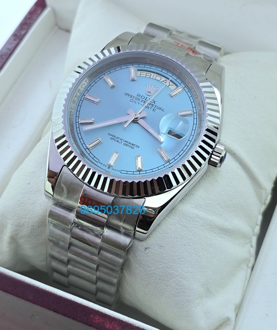 Rolex Day- Date Ice Blue Crystal Diamond