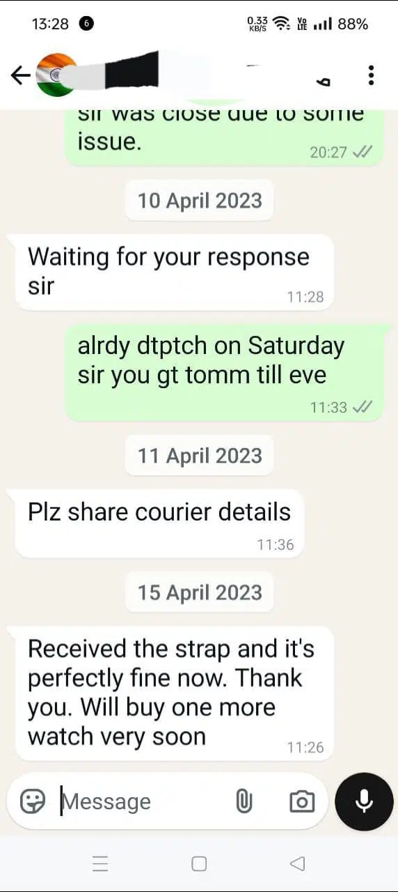 Customer Review Watchocart