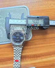 Rolex Date-Just Roman Mark Blue Steel Swiss ETA Automatic 2836 Valjoux Movement Watch - Image 10