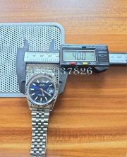 Rolex Date-Just Stick Mark Blue Steel Swiss ETA Automatic 2836 Valjoux Movement Watch - Image 11