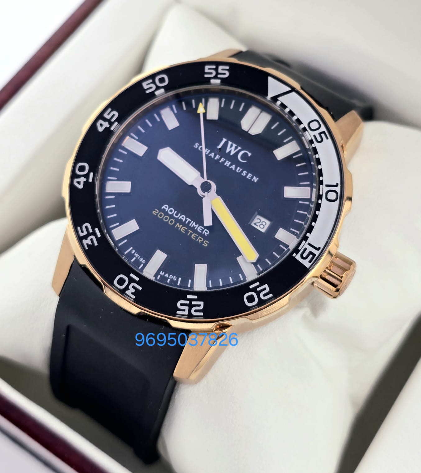 Aquatimer 2000 Rose Gold Black Rubber Strap Swiss Automatic Watch