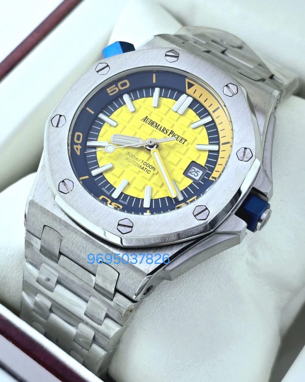 Audemars Piguet Diver Steel Bracelet Yellow Swiss Automatic Watch