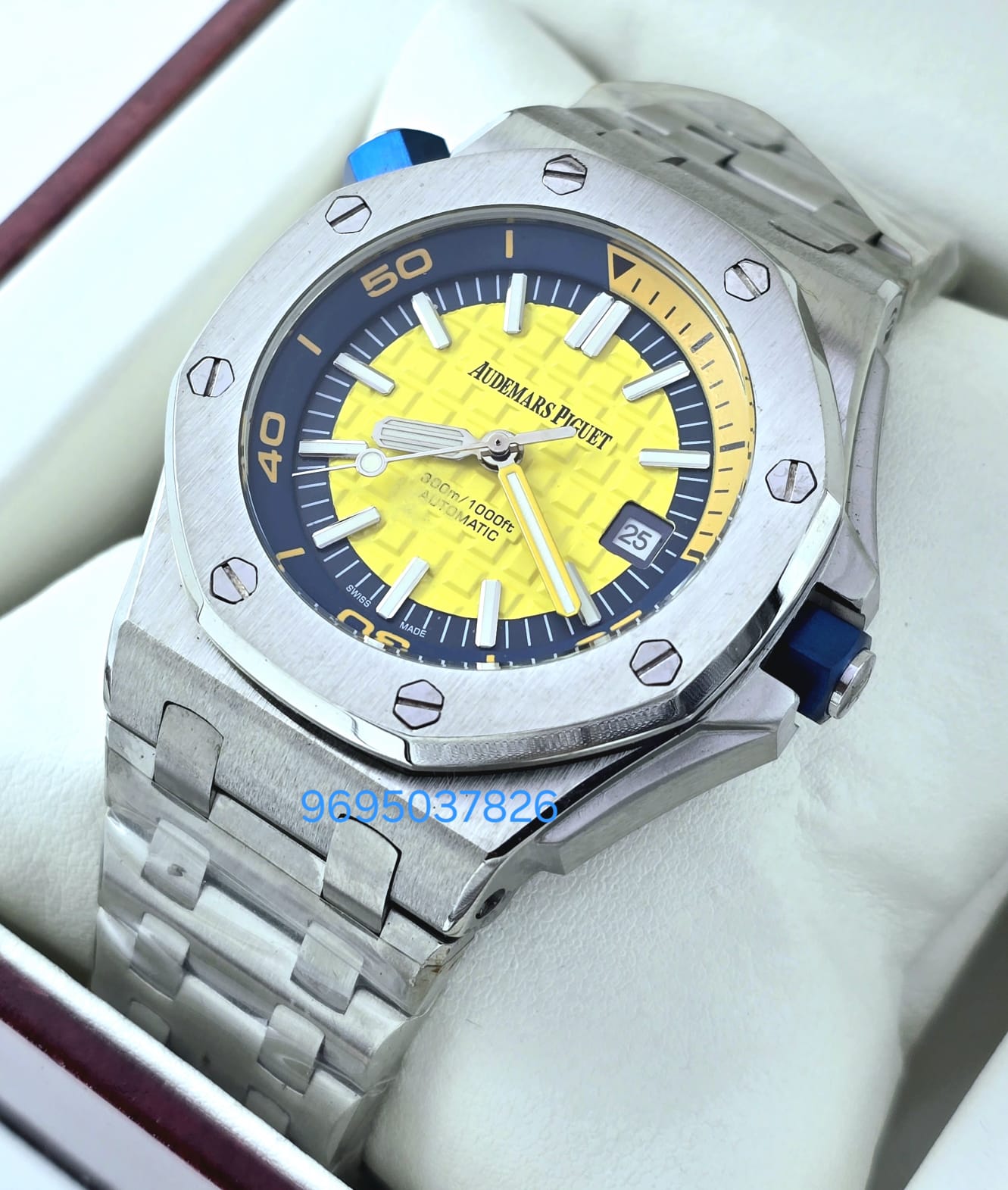 Audemars Piguet Diver Steel Bracelet Yellow Swiss Automatic Watch