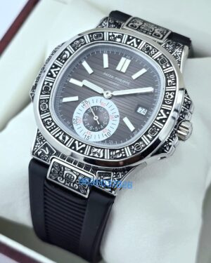 Patek Philippe Nautilus Hand Engraved Mayan/Aztec