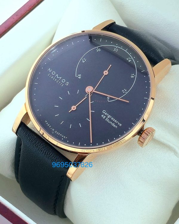 Nomos Glashutte LAMBDA Gangreserve 84 Stunden Steel Power Reserve Swiss Automatic Watch