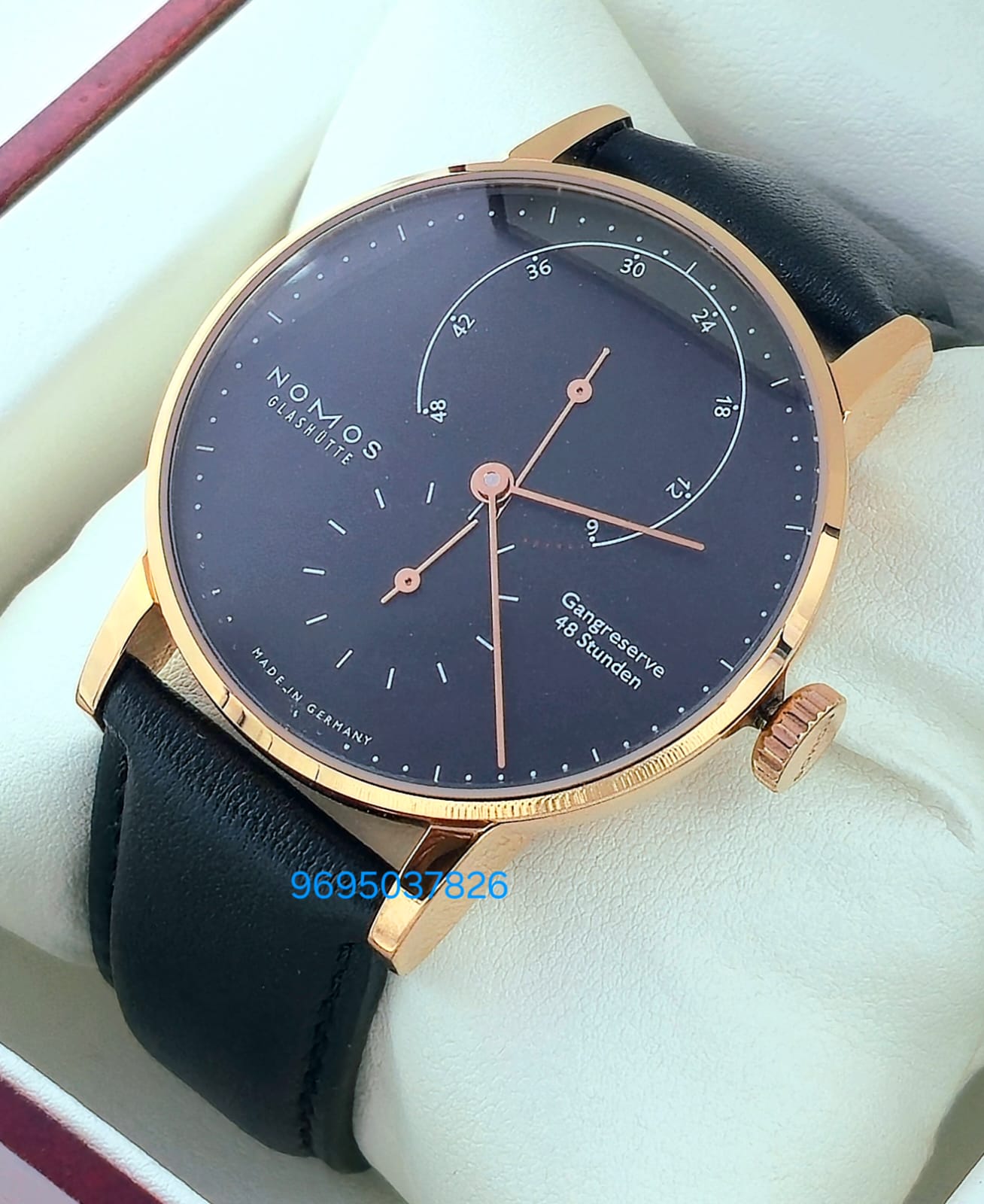 Nomos Glashutte LAMBDA Gangreserve 84 Stunden Steel Power Reserve Swiss Automatic Watch