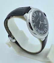 Cartier Ballon Bleu De Mens Steel Black Leather Strap Swiss Automatic Watch - Image 4