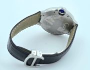 Cartier Ballon Bleu De Mens Steel Black Leather Strap Swiss Automatic Watch - Image 7