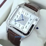 Cartier Santos Dumont Arabic Marking Brown Leather Strap Watch
