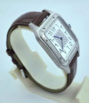 Cartier Santos Dumont Arabic Marking Brown Leather Strap Watch - Image 5