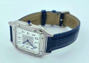 Cartier Santos Dumont Arabic Marking Blue Leather Strap Watch - Image 6
