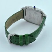 Cartier Santos Dumont Arabic Marking Green Leather Strap Watch - Image 7