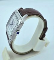 Cartier Santos Dumont Arabic Marking Brown Leather Strap Watch - Image 4